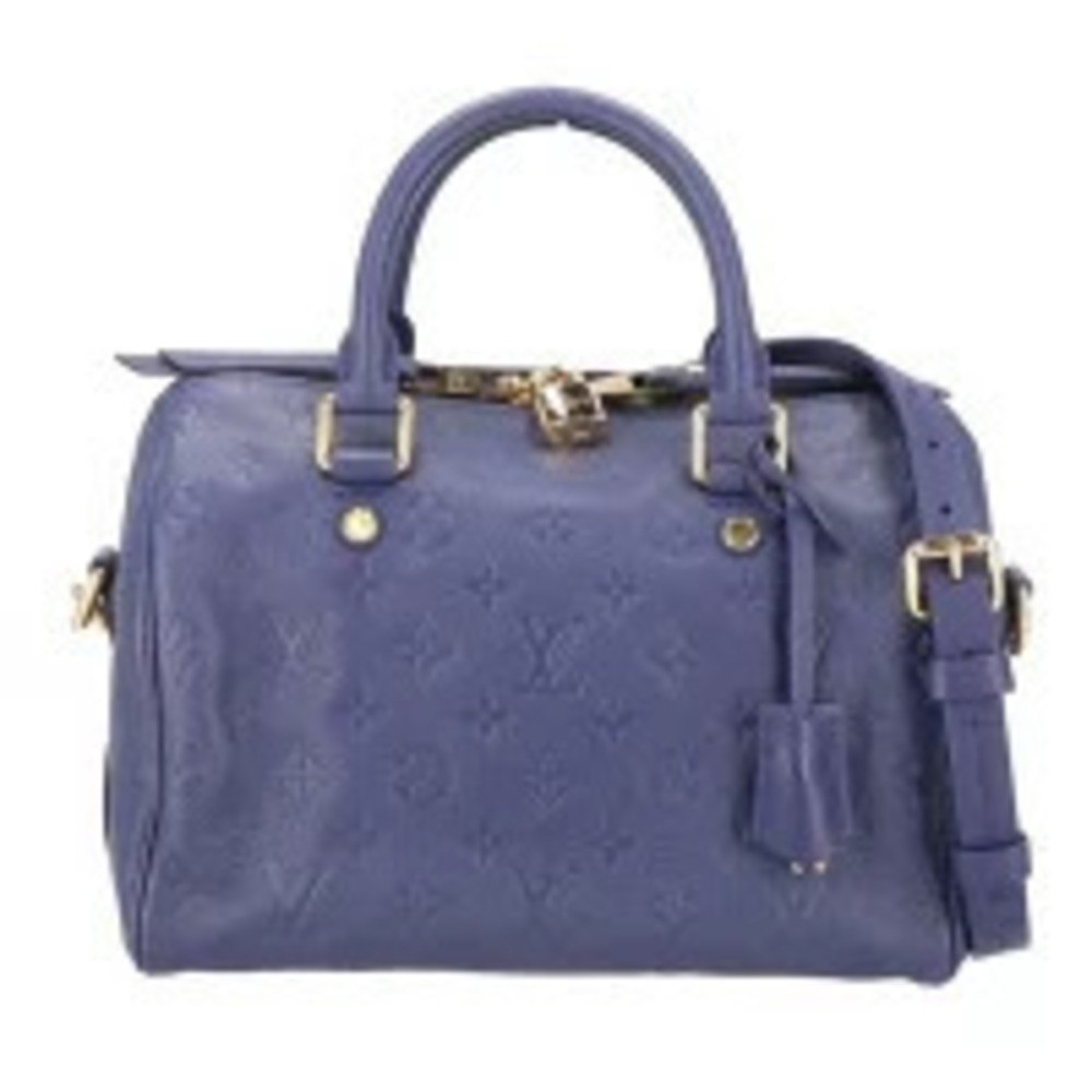 Louis Vuitton Speedy Bandouliere Empreinte 2Way Shoulder Bag Leather Blue